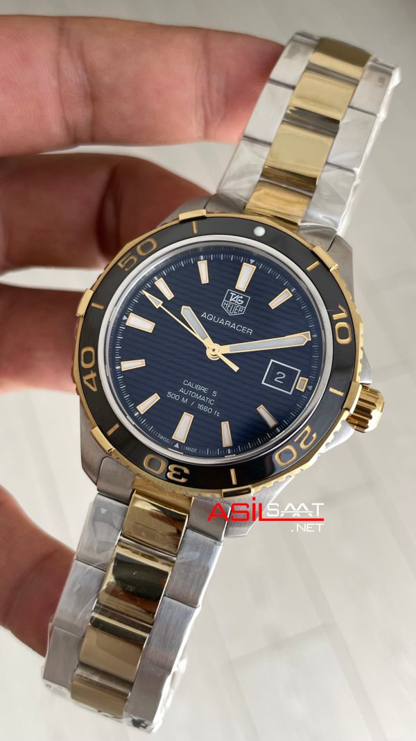 TAG Heuer Aquaracer Calibre 5 Siyah Kadran 41mm Two Tone Gold 2824 Swiss ETA Saat