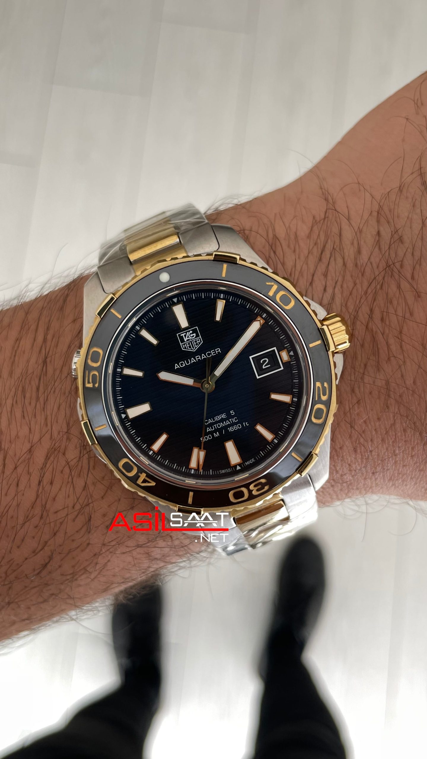 TAG Heuer Aquaracer Calibre 5 Siyah Kadran 41mm Two Tone Gold 2824 Swiss ETA Saat