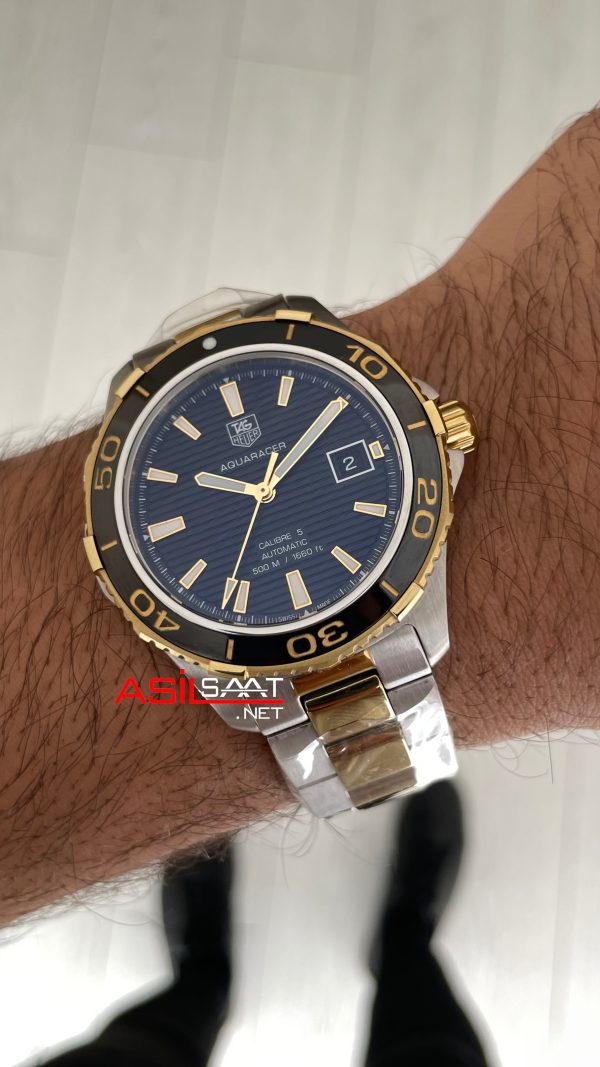 TAG Heuer Aquaracer Calibre 5 Siyah Kadran 41mm Two Tone Gold 2824 Swiss ETA Saat