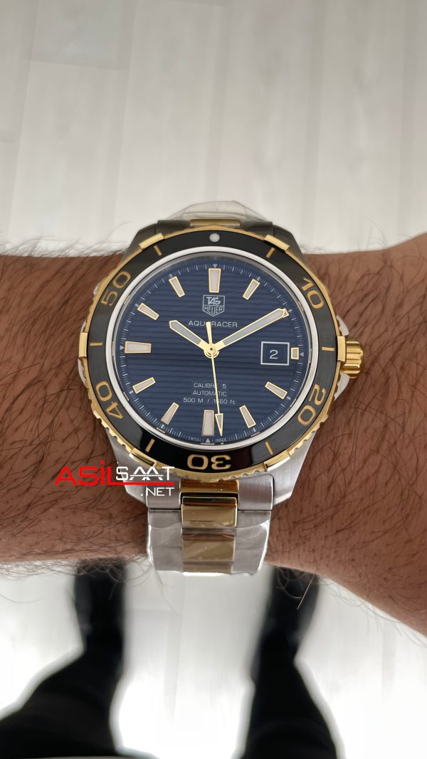 TAG Heuer Aquaracer Calibre 5 Siyah Kadran 41mm Two Tone Gold 2824 Swiss ETA Saat