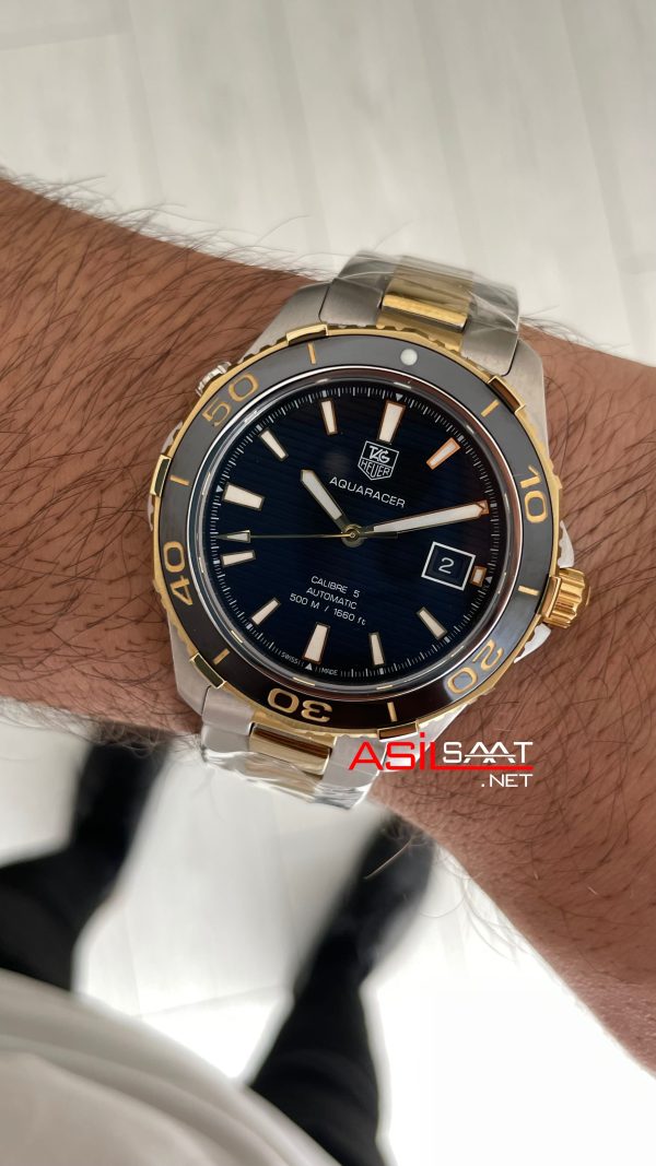 TAG Heuer Aquaracer Calibre 5 Siyah Kadran 41mm Two Tone Gold 2824 Swiss ETA Saat