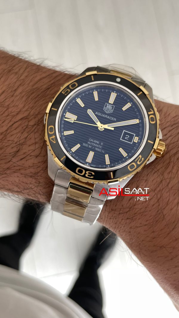 TAG Heuer Aquaracer Calibre 5 Siyah Kadran 41mm Two Tone Gold 2824 Swiss ETA Saat