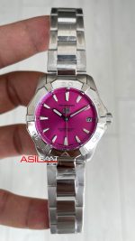 TAG Heuer Aquaracer Solargraph Pembe 32mm Replika Saat