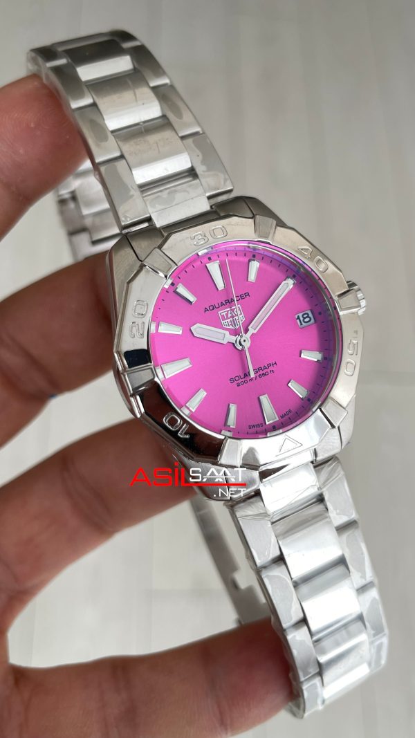 TAG Heuer Aquaracer Solargraph Pembe 32mm Replika Saat