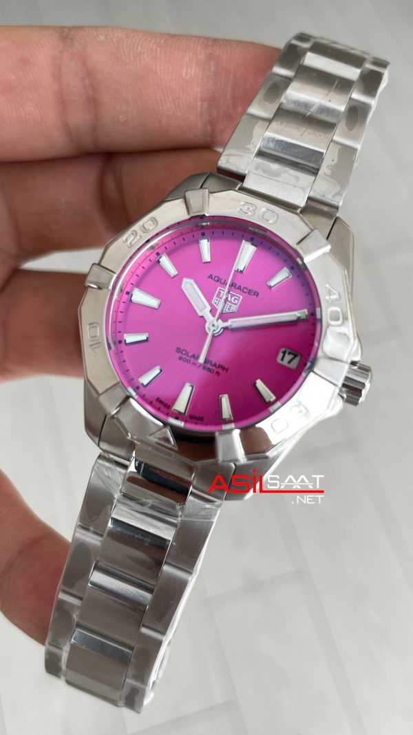TAG Heuer Aquaracer Solargraph Pembe 32mm Replika Saat
