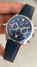 TAG Heuer Porsche Carrera Chronograph Mavi Deri 40mm Replika Saat
