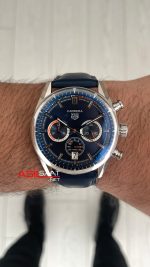 TAG Heuer Porsche Carrera Chronograph Mavi Deri 40mm Replika Saat