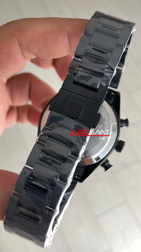 TAG Heuer Porsche Carrera Chronograph Siyah Kadran 40mm PVD Black Replika Saat TAG Heuer Porsche Carrera Chronograph Siyah Kadran 40mm PVD Black Replika Saat