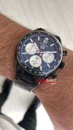 TAG Heuer Porsche Carrera Chronograph Siyah Kadran 40mm PVD Black Replika Saat