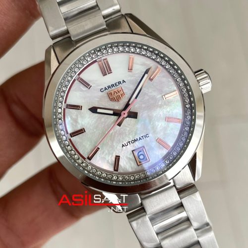 TAG Heuer Porsche Carrera Date Mother Of Pearl 36mm Silver Kadın Kol Saati