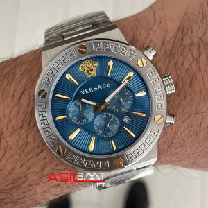 Versace Greca Chronograph Mavi Kadran 43mm Replika Saat