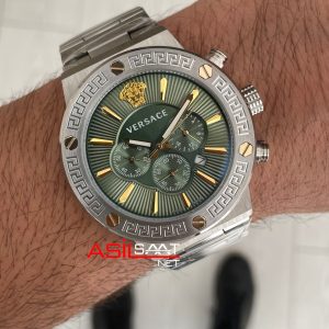 Versace Greca Chronograph Yeşil Kadran 43mm Replika Saat