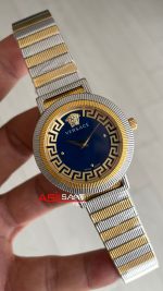 Versace Greca Flurish Mavi 35mm Two Tone Gold Kadın Saati