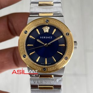 Versace Greca Logo Mavi Kadran 38mm Two Tone Gold Kadın Saati