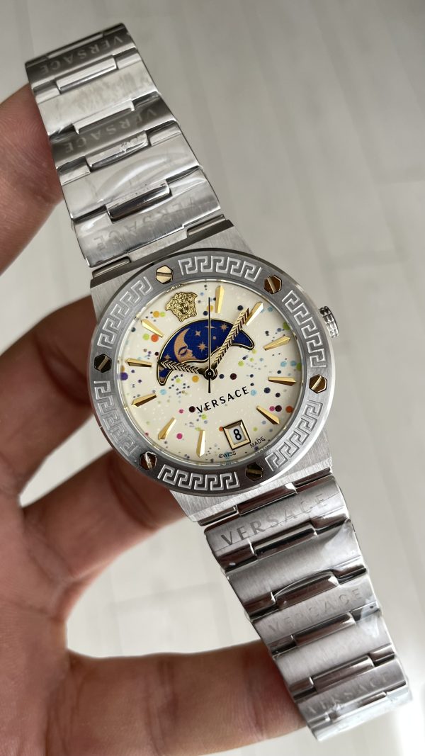Versace Greca Logo Moonphase Beyaz 38mm Kadın Saati