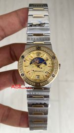 Versace Greca Logo Moonphase Champagne 38mm Silver Gold Kadın Saati