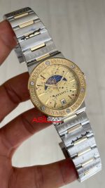 Versace Greca Logo Moonphase Champagne 38mm Silver Gold Kadın Saati