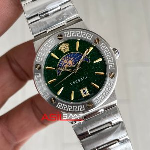 Versace Greca Logo Moonphase Yeşil 38mm Kadın Saati