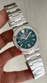Versace Greca Logo Moonphase Yeşil 38mm Kadın Saati