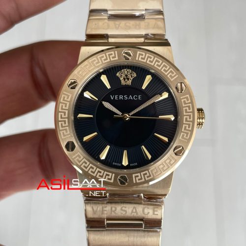 Versace Greca Logo Siyah Kadran 38mm Gold Kadın Saati