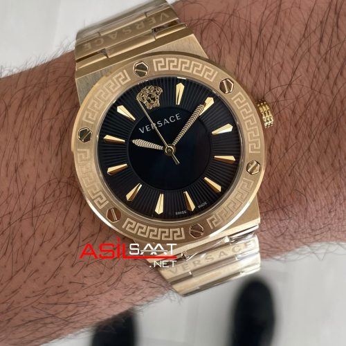 Versace Greca Logo Siyah Kadran 38mm Gold Kadın Saati