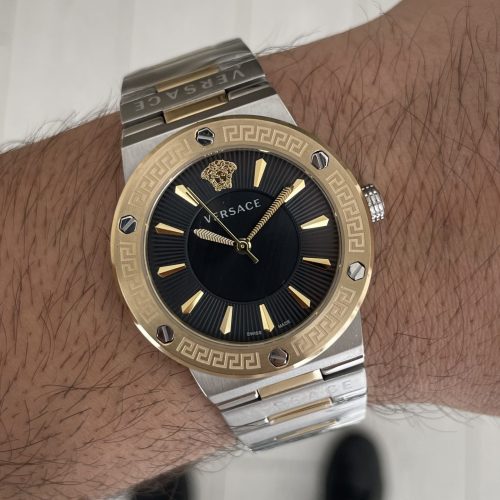Versace Greca Logo Siyah Kadran 38mm Two Tone Gold Kadın Saati