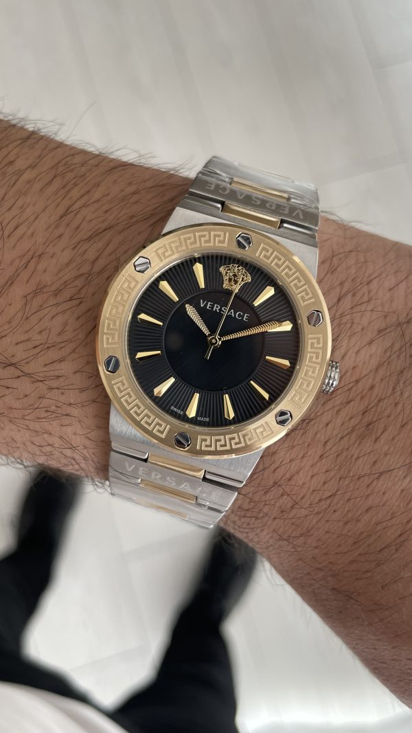 Versace Greca Logo Siyah Kadran 38mm Two Tone Gold Kadın Saati