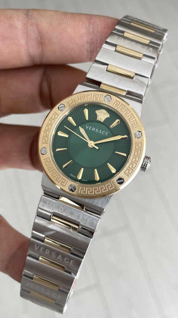 Versace Greca Logo Yeşil Kadran 38mm Two Tone Gold Kadın Saati