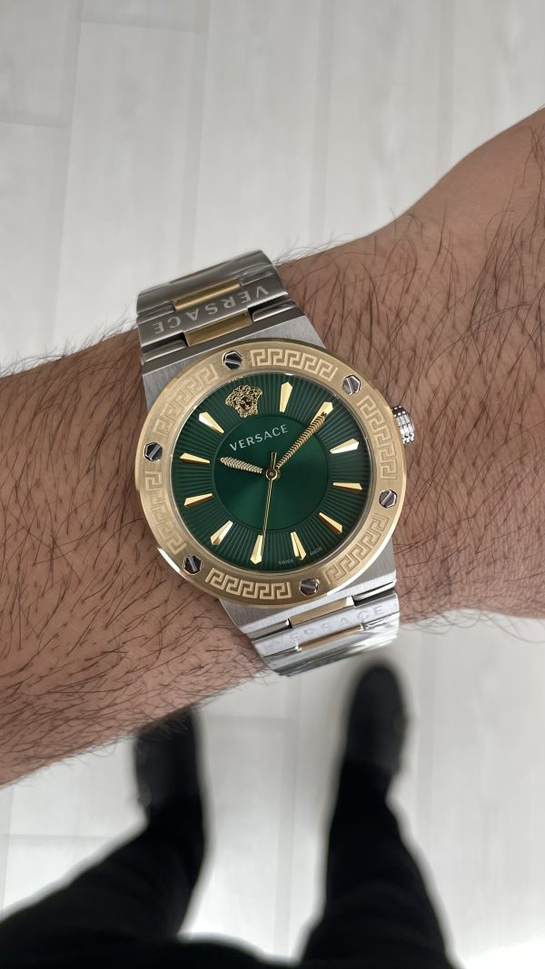 Versace Greca Logo Yeşil Kadran 38mm Two Tone Gold Kadın Saati