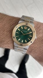 Versace Greca Logo Yeşil Kadran 38mm Two Tone Gold Kadın Saati