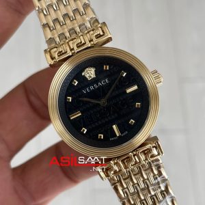Versace Greca Meander Siyah 34mm Gold Kadın Saati