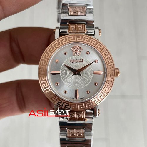 Versace Greca Sphere Beyaz Kadran 35mm Two Tone Rosegold Kadın Saati
