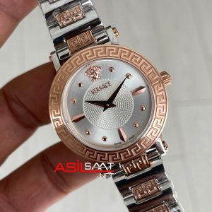 Versace Greca Sphere Beyaz Kadran 35mm Two Tone Rosegold Kadın Saati
