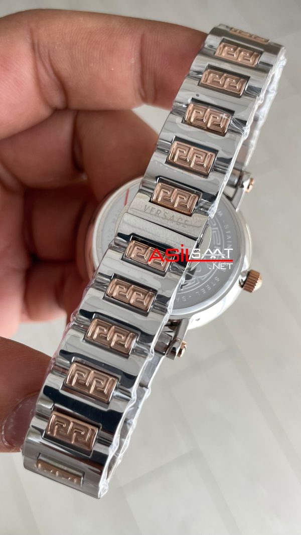 Versace Greca Sphere Beyaz Kadran 35mm Two Tone Rosegold Kadın Saati