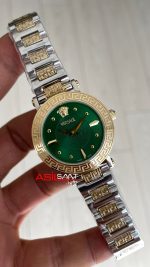 Versace Greca Sphere Yeşil Kadran 35mm Two Tone Gold Kadın Saati