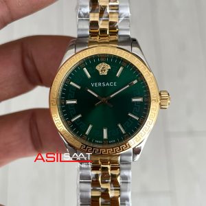 Versace V-Code VRSCVE8I00 Yeşil Kadran 35mm Two Tone Gold Kadın Saati
