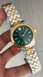 Versace V-Code VRSCVE8I00 Yeşil Kadran 35mm Two Tone Gold Kadın Saati
