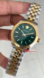 Versace V-Code VRSCVE8I00 Yeşil Kadran 35mm Two Tone Gold Kadın Saati