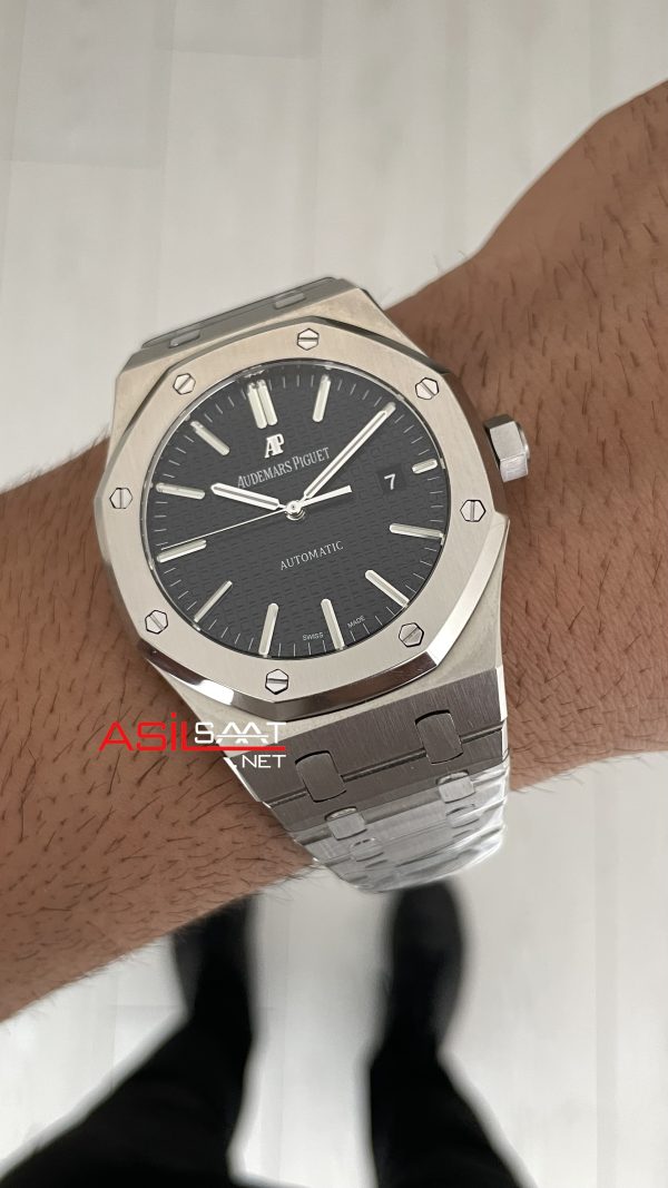 Audemars Piguet Royal Oak 15400ST Siyah Kadran 41mm Swiss ETA Saat ZF Factory Audemars Piguet Royal Oak 15400ST Siyah Kadran 41mm Swiss ETA Saat ZF Factory