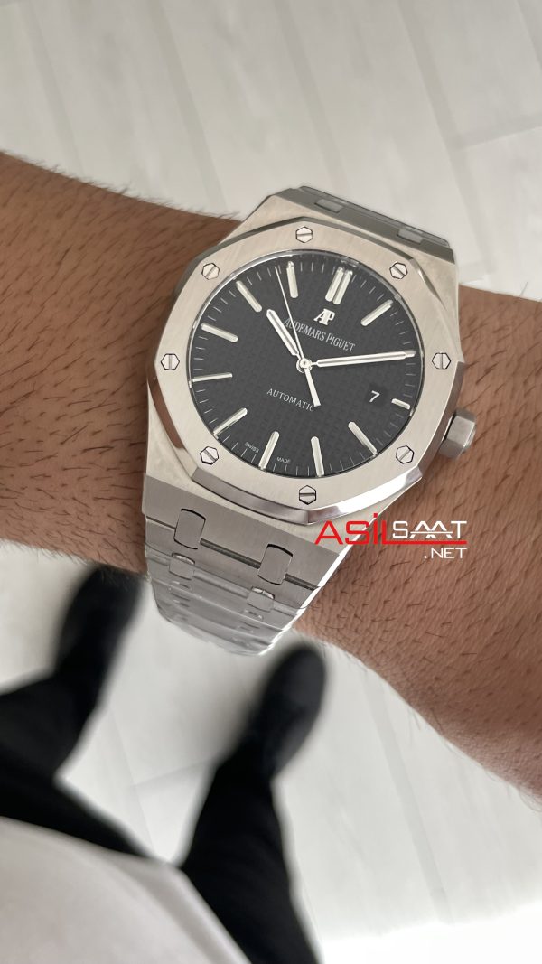 Audemars Piguet Royal Oak 15400ST Siyah Kadran 41mm Swiss ETA Saat ZF Factory Audemars Piguet Royal Oak 15400ST Siyah Kadran 41mm Swiss ETA Saat ZF Factory