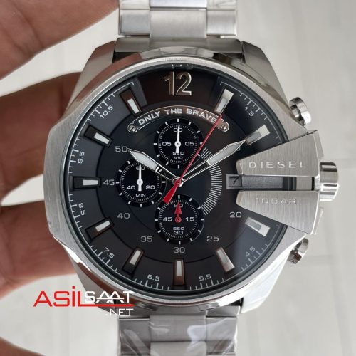 Diesel DZ4308 Mega Chief Siyah Kadran 51mm Erkek Kol Saati