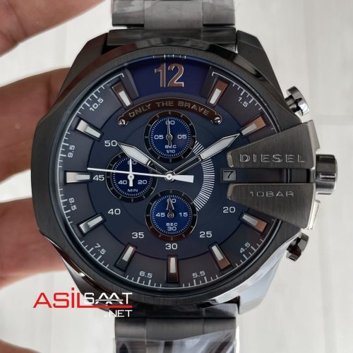 Diesel DZ4329 Mega Chief Mavi PVD 51mm Erkek Kol Saati