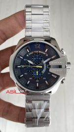 Diesel DZ4465 Mega Chief Mavi Kadran 51mm Silver Erkek Kol Saati