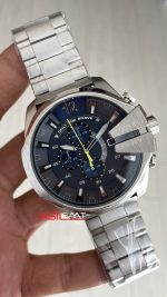Diesel DZ4465 Mega Chief Mavi Kadran 51mm Silver Erkek Kol Saati