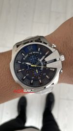 Diesel DZ4465 Mega Chief Mavi Kadran 51mm Silver Erkek Kol Saati
