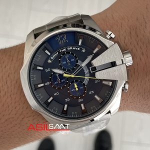 Diesel DZ4465 Mega Chief Mavi Kadran 51mm Silver Erkek Kol Saati
