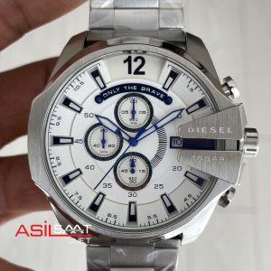 Diesel DZ4477 Mega Chief Beyaz Kadran 51mm Erkek Kol Saati