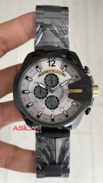 Diesel DZ4479 Mega Chief Black PVD 51mm Gri Kadran Erkek Kol Saati