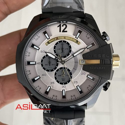 Diesel DZ4479 Mega Chief Black PVD 51mm Gri Kadran Erkek Kol Saati