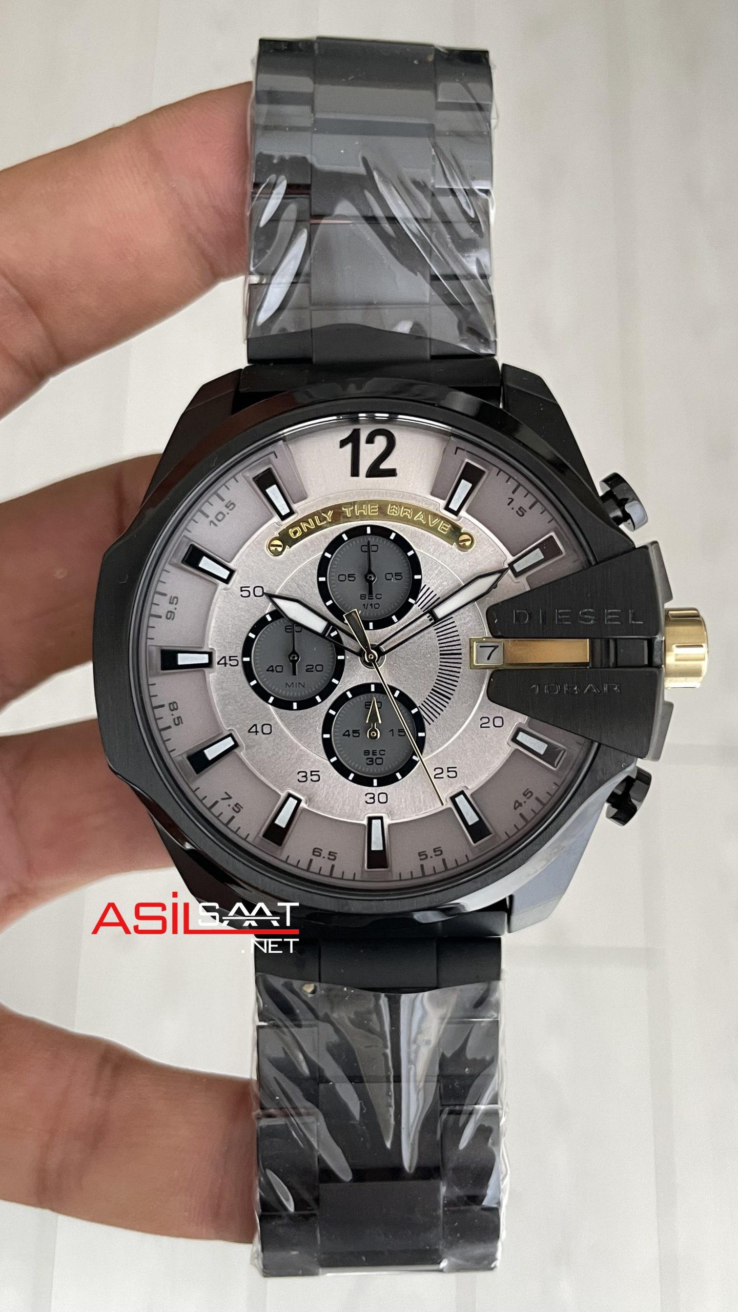 Diesel DZ4479 Mega Chief Black PVD 51mm Gri Kadran Erkek Kol Saati